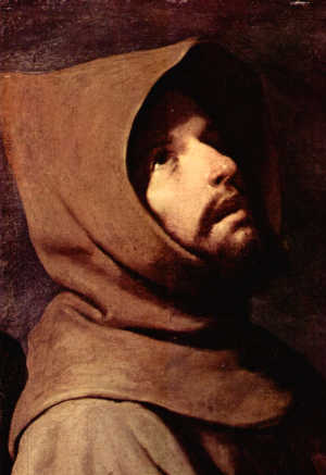 Francis of Assisi in a hood