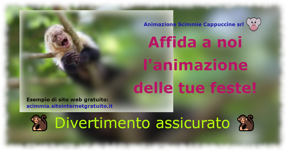 Sito web vetrina Animazione Scimmie Cappuccine
